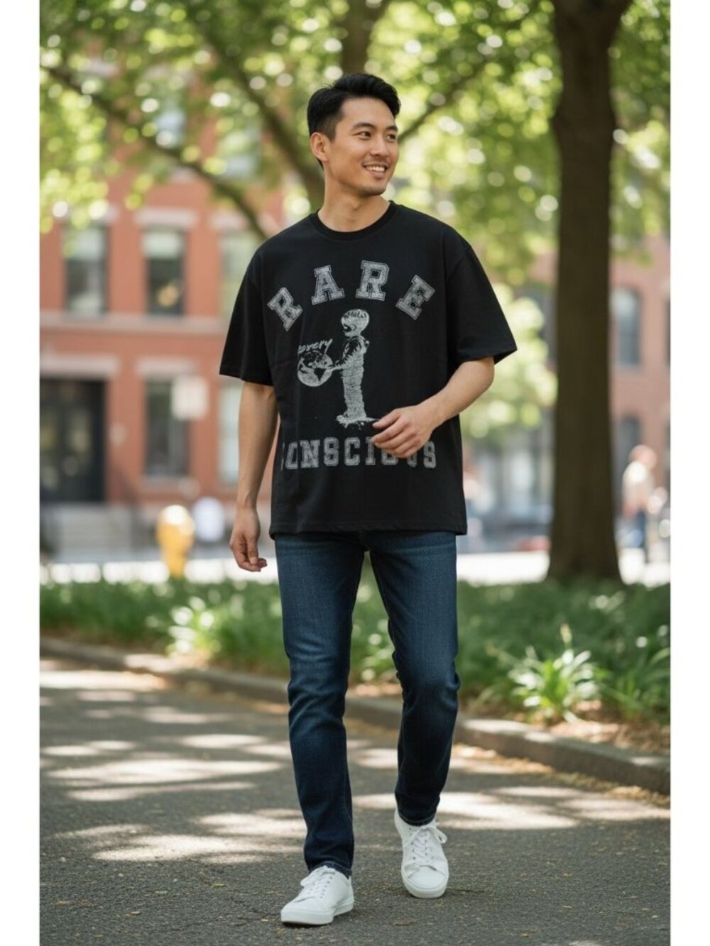 Rare Conscious Revery Mind Graphic T-Shirt Black Cotton Mens M New With Tags